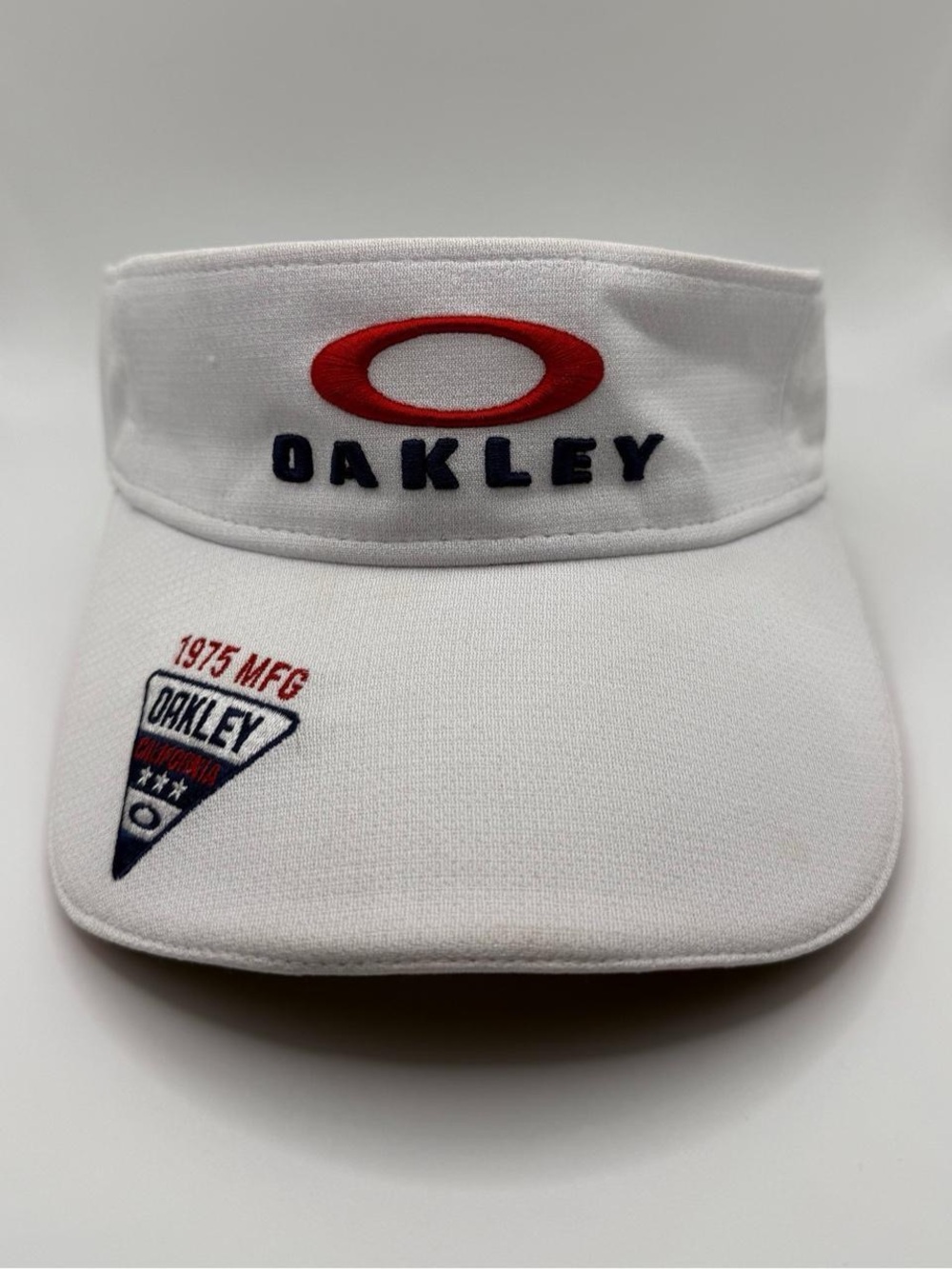 Oakley White Visor with Red and Navy Accents